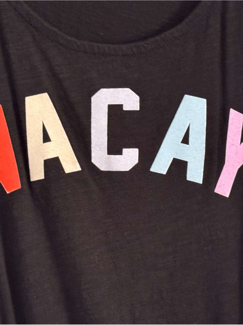 torrid Black Tank Top with Multicolor VACAY Letters & Front Tie - Picture 3 of 7
